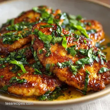 Basil Garlic Chicken Recipe in 25 Min Recipe Card