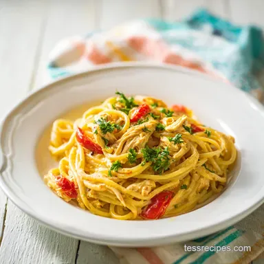 Chicken Spaghetti with Rotel in 30 Minutes Creamy Casserole Recipe Card