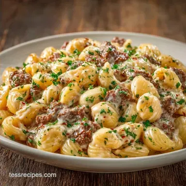 Creamy Beef and Shells in 30 Minutes