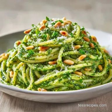 Easy Pesto Basil Dinner in 15 Minutes Recipe Card