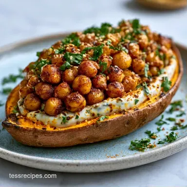 Mediterranean Sweet Potato with Chickpeas Recipe Card