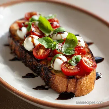 Mozzarella Bruschetta in 10 Minutes Recipe Card