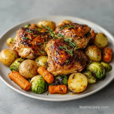 One Pan Roasted Dinner with Chicken Recipe Card