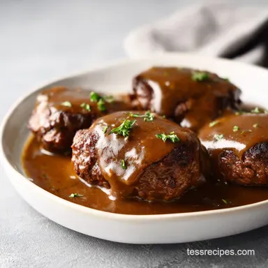 Salisbury Steak with Brown Gravy: Tender Recipe Card