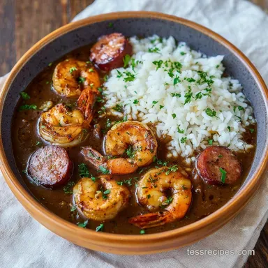 Shrimp and Sausage Gumbo for 8 Servings