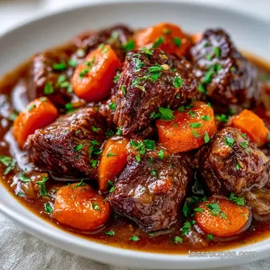 Slow Cooker Stew Recipe for 8 Servings Recipe Card