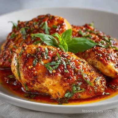 Tomato Basil Chicken Recipe in 25 Min Recipe Card