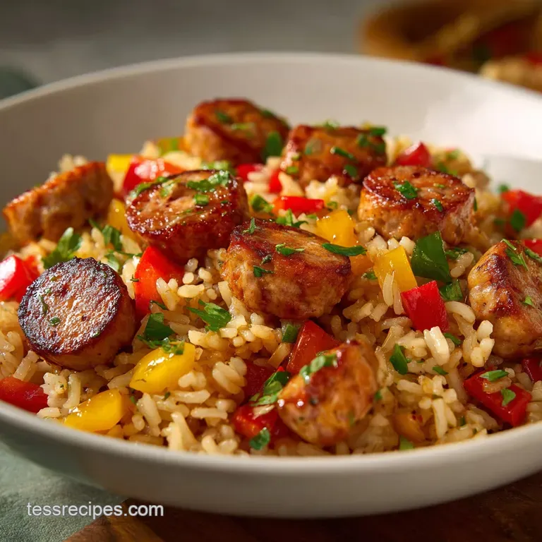 BBQ Chicken Sausage Rice: Sweet and Tangy