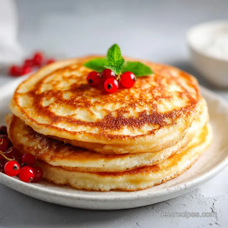 Flourless Cottage Cheese Pancakes: Silky and Cinnamon Spiced