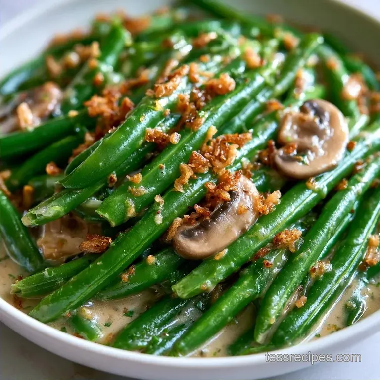 Fresh Green Bean Casserole with Bacon