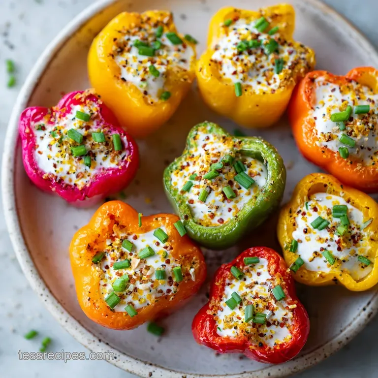 High Protein Stuffed Mini Peppers: Creamy and Savory