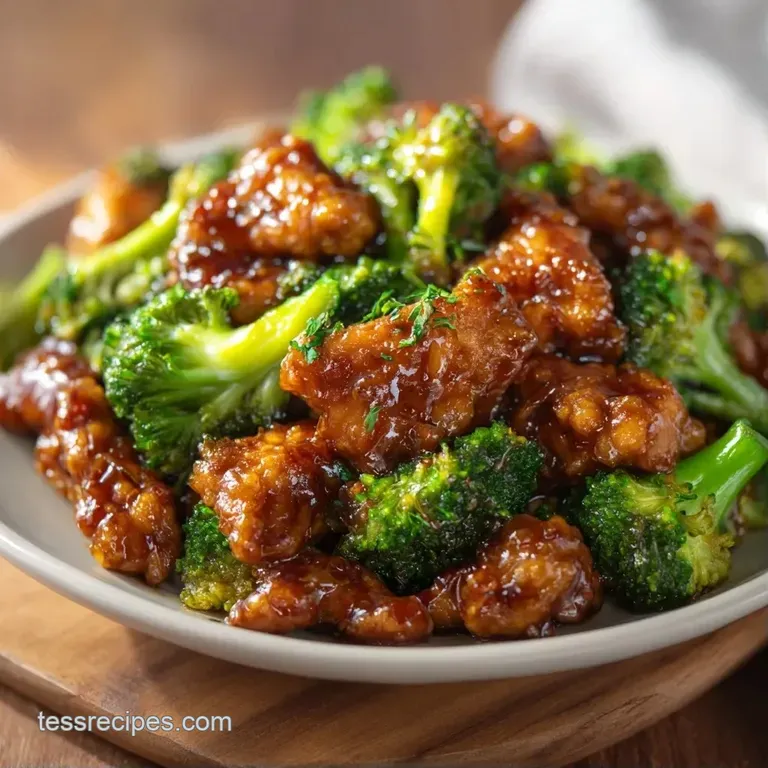 Saut&eacute;ed chicken and rainbow vegetables piled high in a ceramic bowl with a sprinkle of toasted sesame seeds.