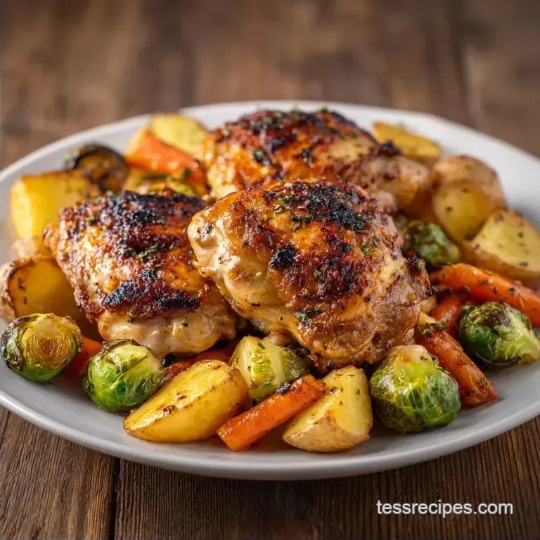 Garlic-Herb Chicken & Root Veggies: One Pan Roast