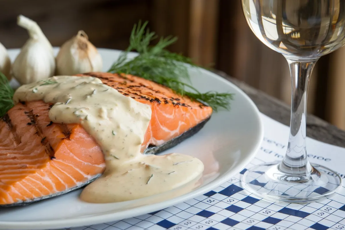 garlicky sauce served with salmon crossword clue, garlic sauce for salmon crossword, Aioli crossword clue, crossword clue garlic sauce with fish, garlicky sauce with seafood