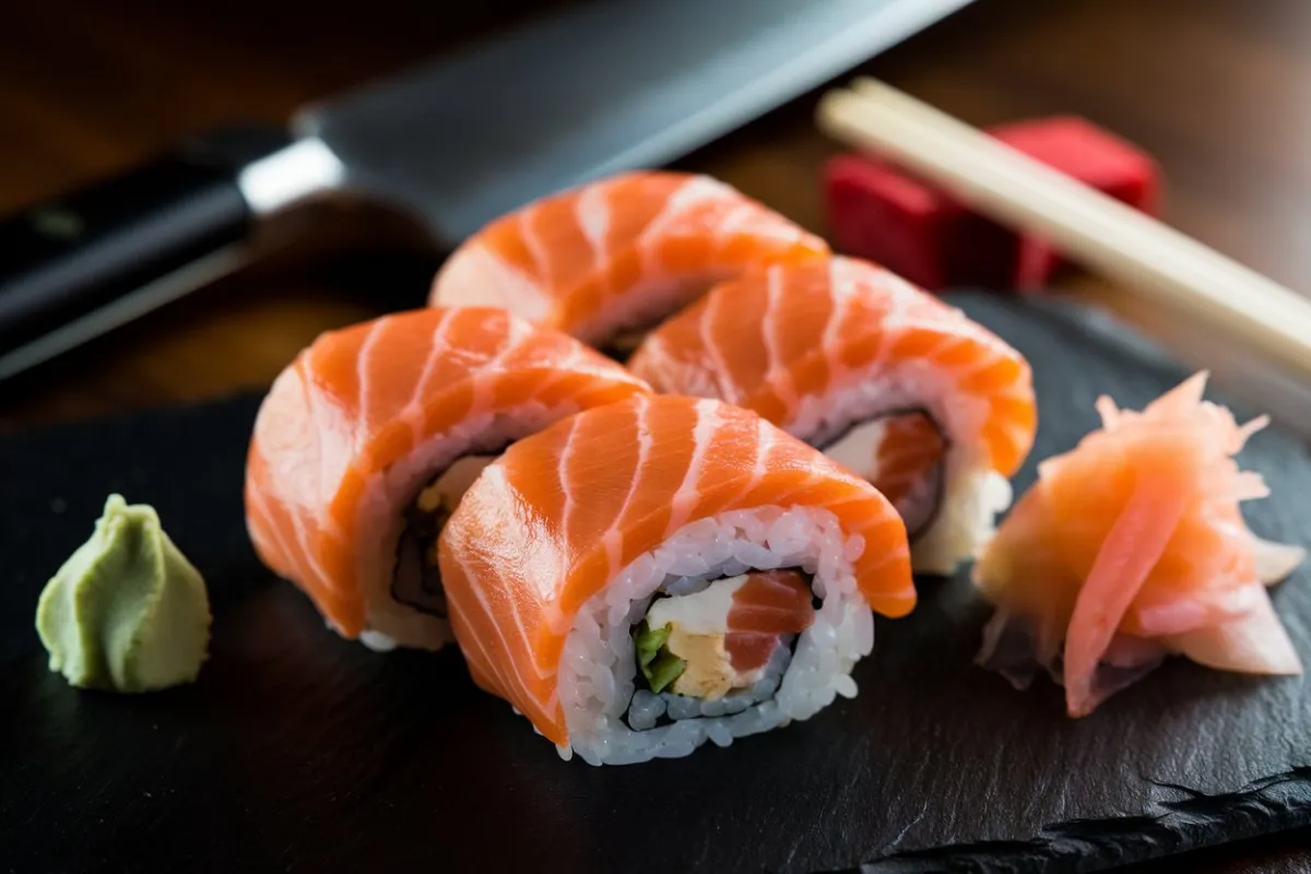 salmon wrapped sushi order nyt, sushi wrapped in salmon, sushi with salmon, ordering sushi online, best salmon sushi