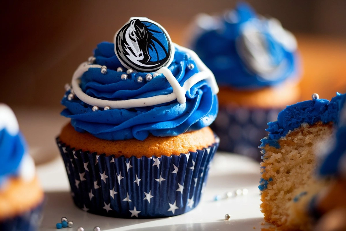 mavs cupcakes recipe, dallas mavericks cupcakes, mavericks themed cupcakes, game day cupcakes, nba cupcakes, sports cupcakes