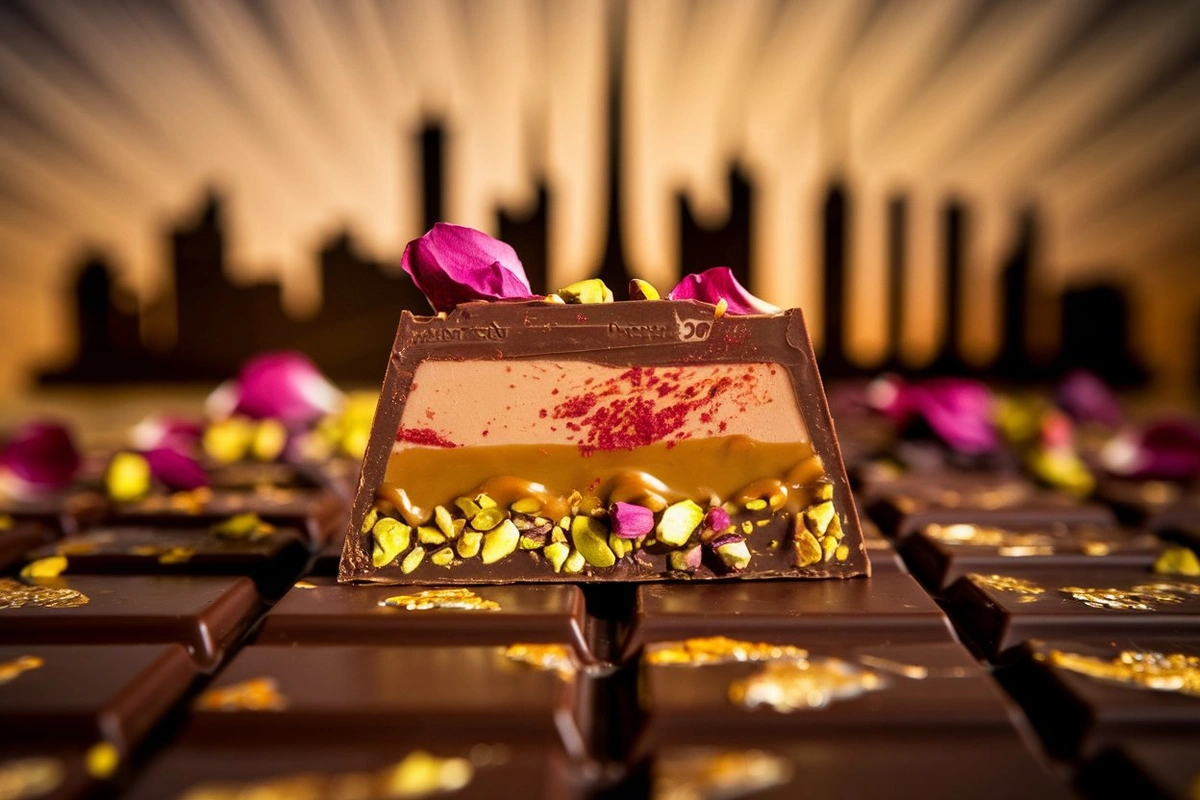 Dubai chocolate bar ingredients, luxury chocolate ingredients, exotic chocolate ingredients, Dubai chocolate recipe, Dubai chocolate bar recipe