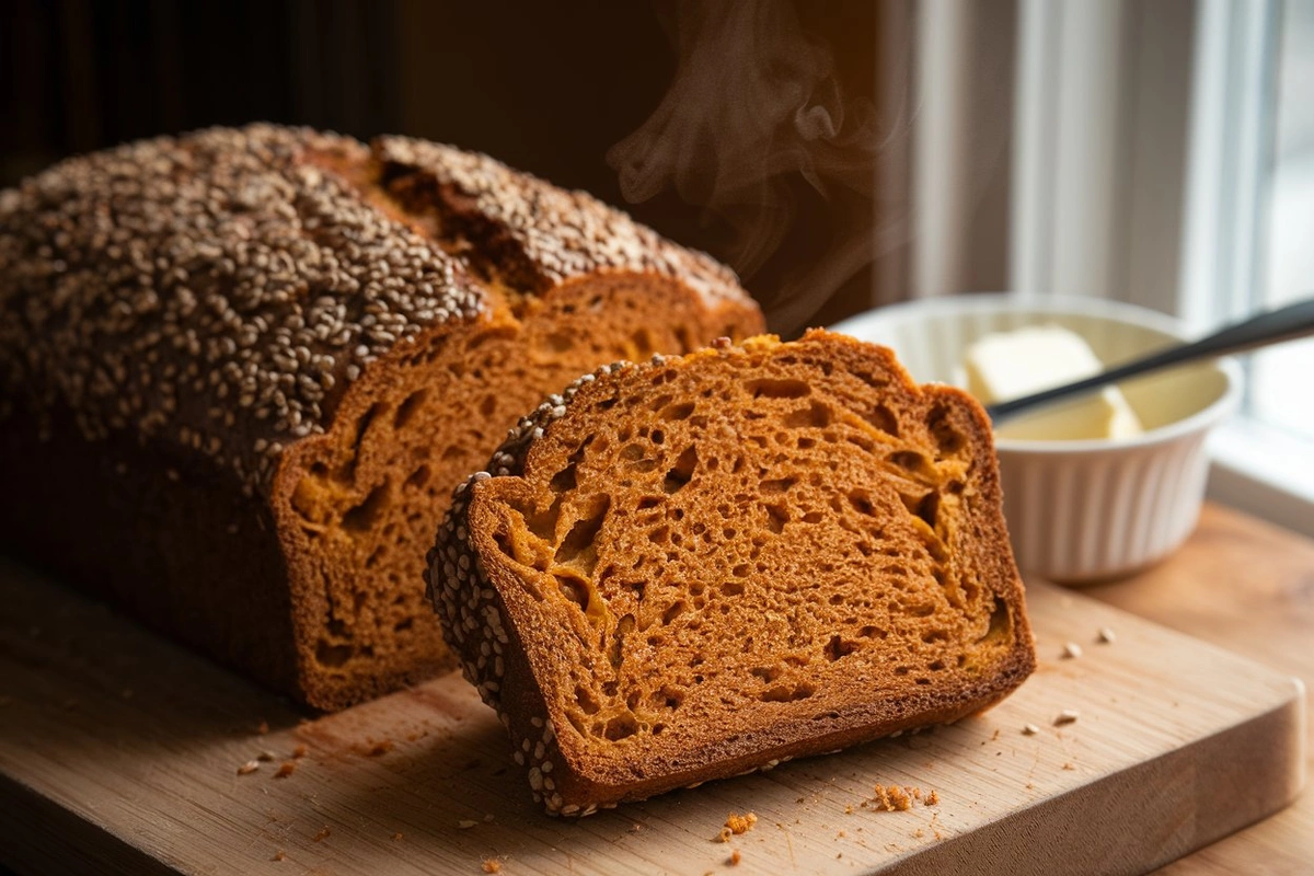 Seeded Miso Sweet Potato Bread Recipe, Sweet Potato Miso Bread, Miso Sweet Potato Loaf, Seeded Sweet Potato Bread, Miso Bread with Seeds