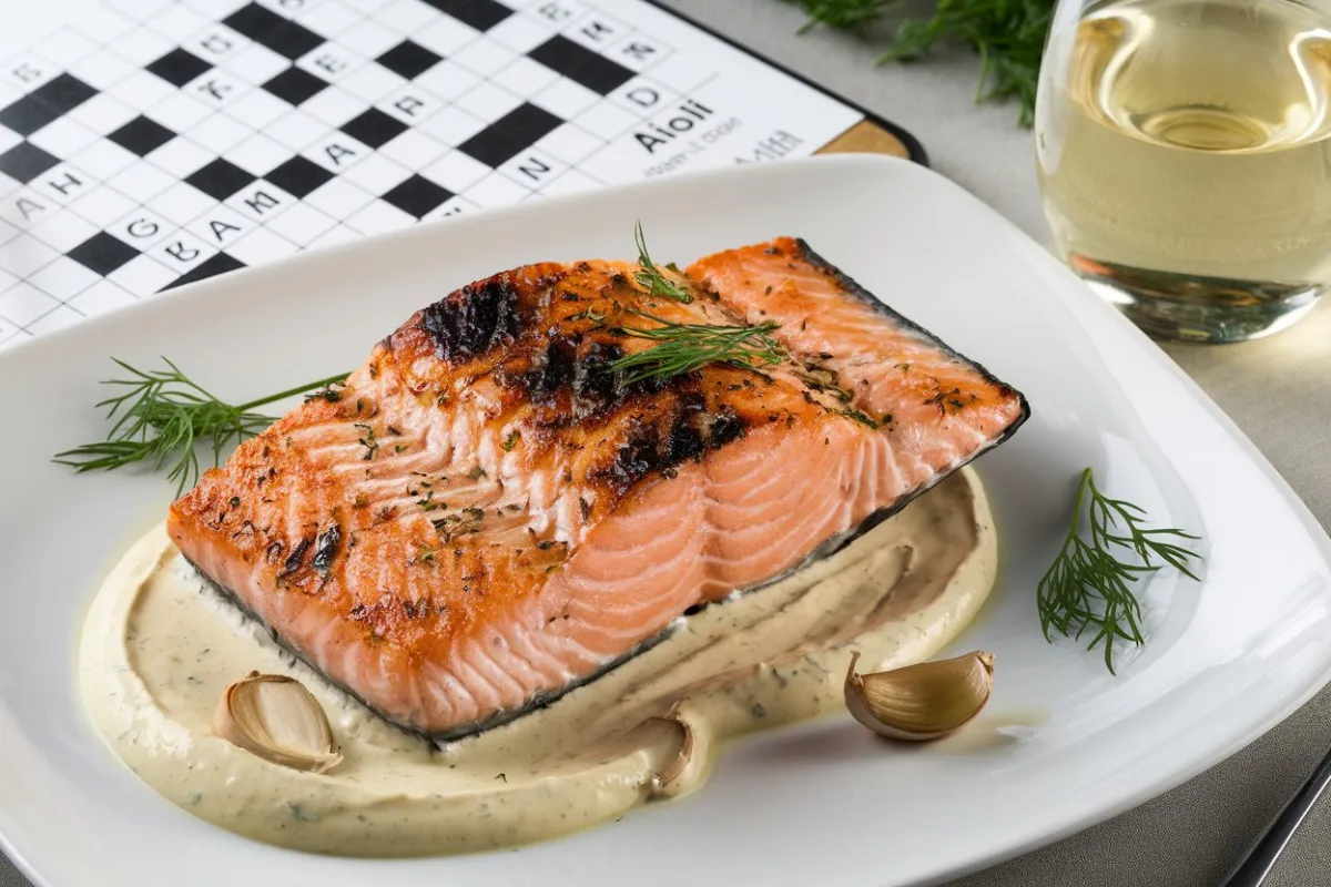 garlicky sauce served with salmon crossword clue, garlic sauce for salmon crossword, Aioli crossword clue, crossword clue garlic sauce with fish, garlicky sauce with seafood