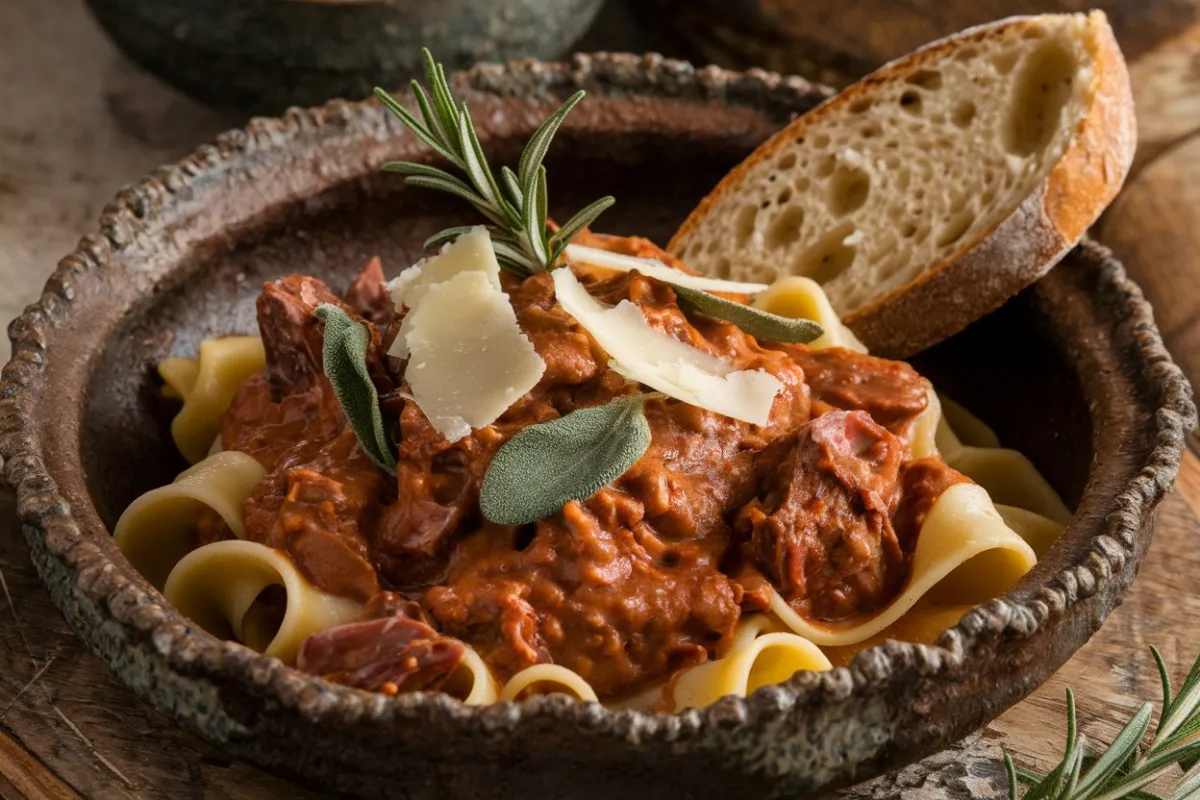 bison in wild boar ragu recipe, wild boar ragu, bison ragu recipe, game meat ragu, gourmet ragu recipe, Italian game meat ragu