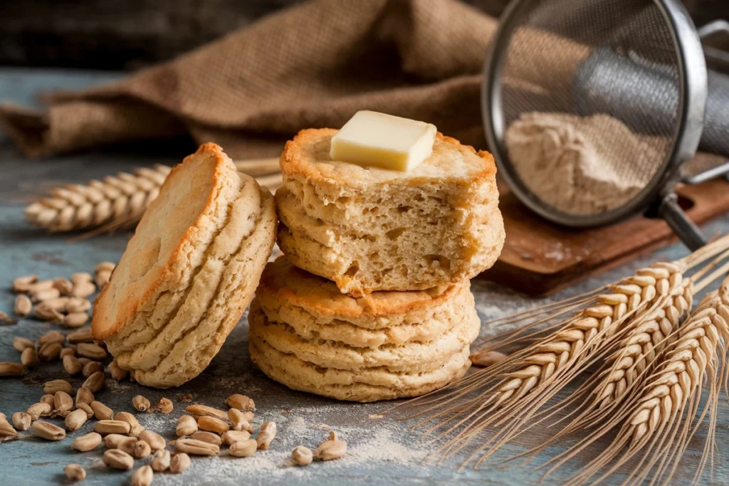 Restoring heritage grains einkorn biscuit recipe, einkorn biscuit recipe, heritage grain baking, ancient grain einkorn, einkorn wheat biscuits, restoring ancient grains