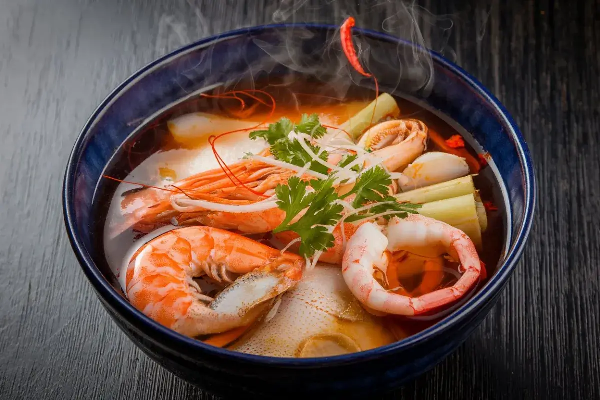 Kenny's Hot and Sour Seafood Soup, hot and sour seafood soup, seafood hot and sour soup, spicy seafood soup, sour and spicy seafood