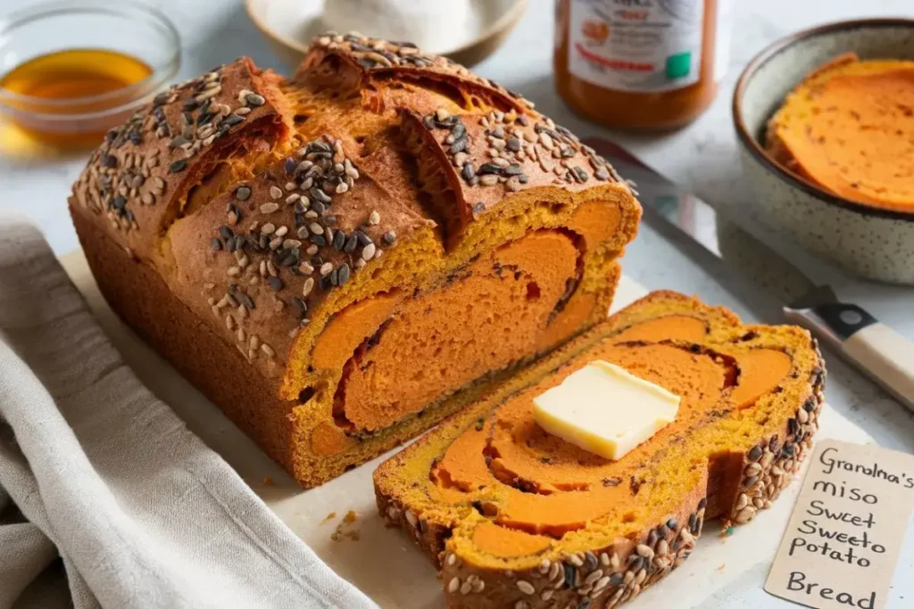 Real Simple January 2019 Seeded Miso Sweet Potato Bread, Miso sweet potato bread, Seeded miso bread, Sweet potato and miso bread, Real Simple miso sweet potato loaf, January 2019 bread recipe