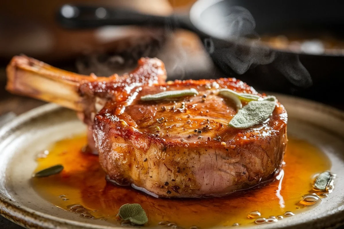 porkchop recipe with applejack, pork chops with applejack, applejack pork chop recipe, whiskey glazed porkchop recipe, applejack pork recipes, pork and applejack