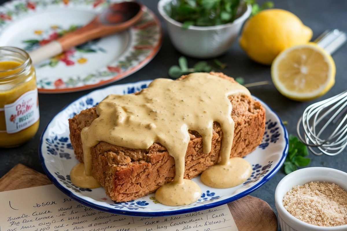 old fashioned mustard sauce for tuna loaf, classic mustard sauce, vintage mustard sauce, traditional tuna loaf recipe, tuna loaf with mustard sauce, homemade mustard sauce for tuna