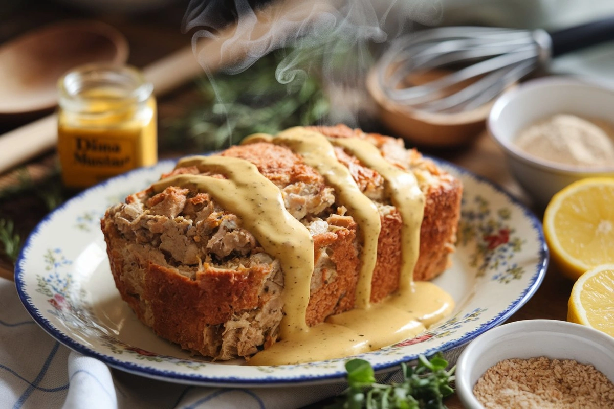 old fashioned mustard sauce for tuna loaf, classic mustard sauce, vintage mustard sauce, traditional tuna loaf recipe, tuna loaf with mustard sauce, homemade mustard sauce for tuna