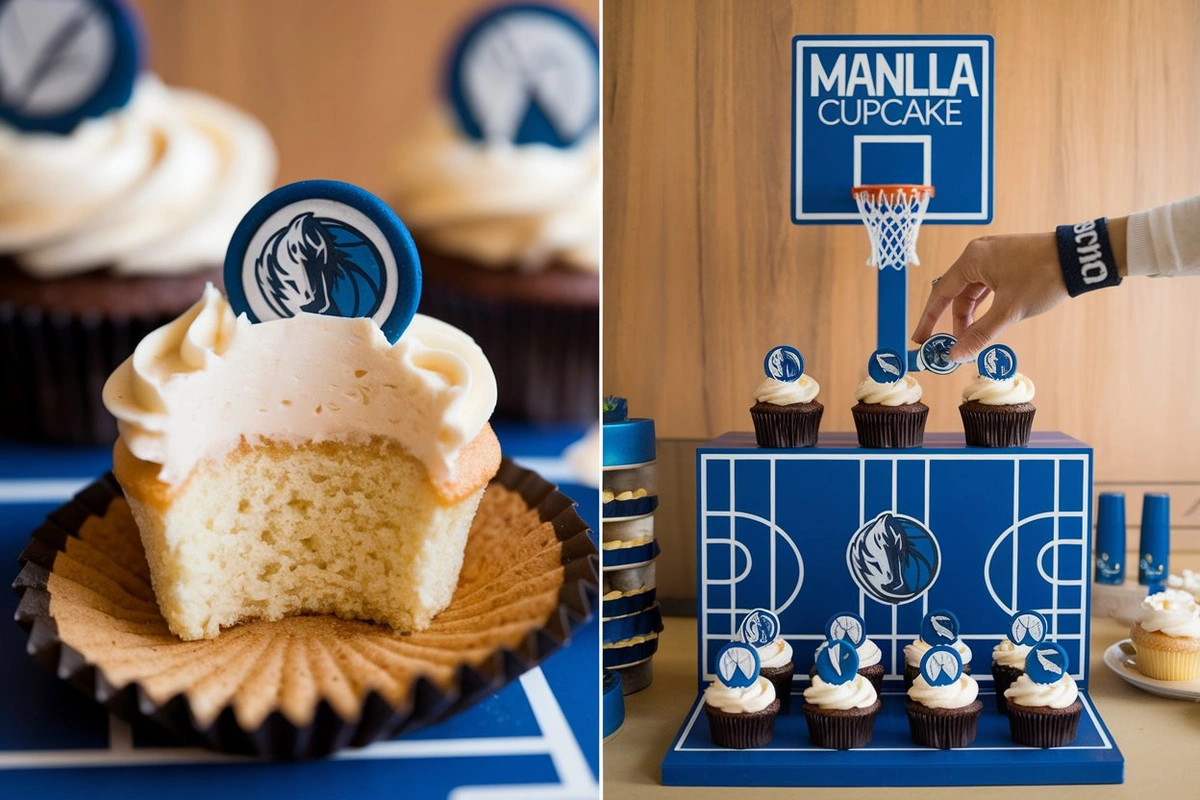 mavs cupcakes recipe, dallas mavericks cupcakes, mavericks themed cupcakes, game day cupcakes, nba cupcakes, sports cupcakes